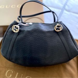 Gucci “Twins” Guccissima Leather Shoulder Tote
